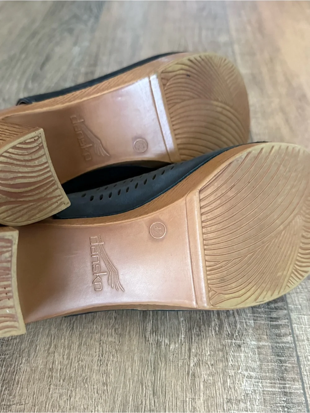 Dansko Black Laser-Cut Open-Toe Slingback Sandals